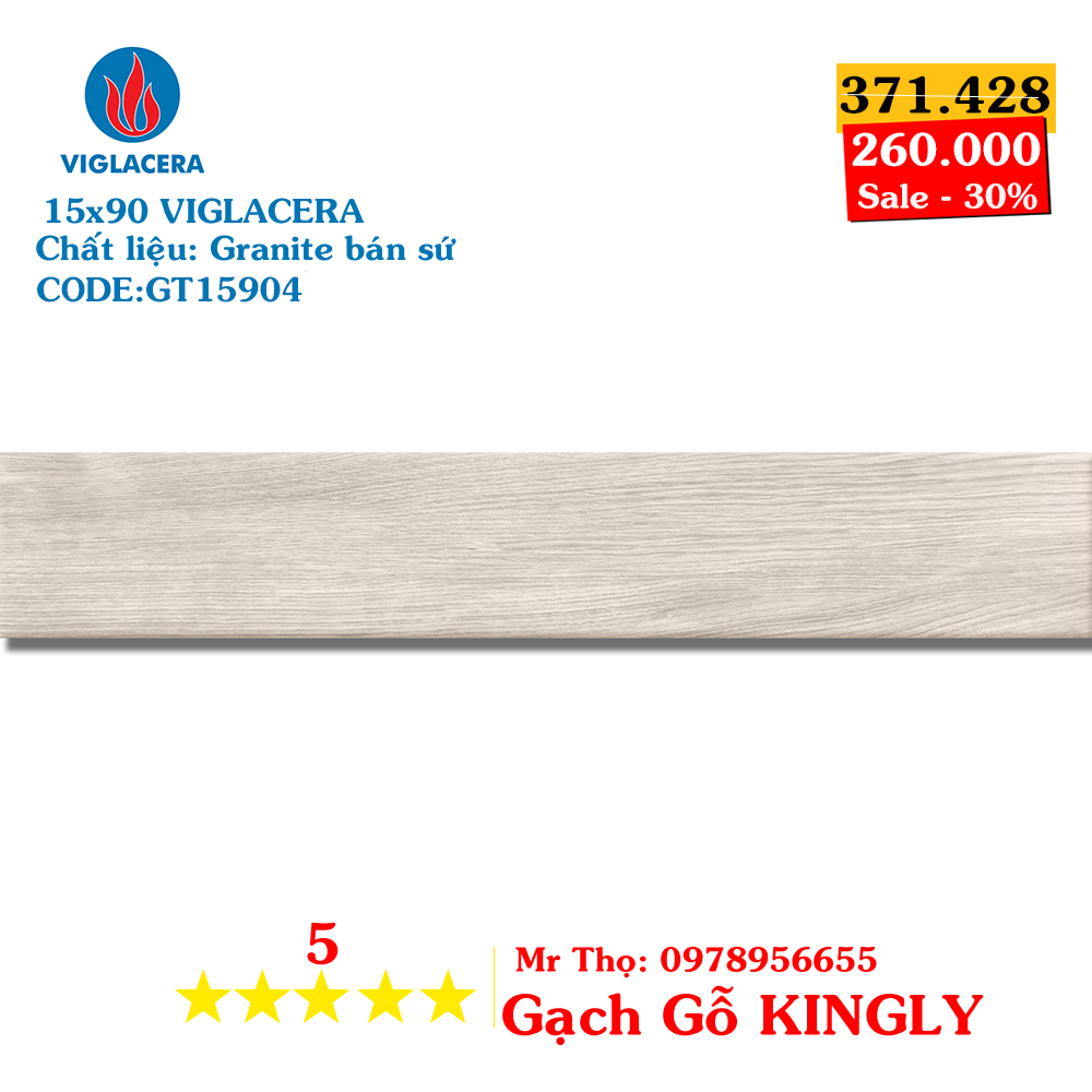 Gạch giả gỗ Viglacera 15x90 GT15904